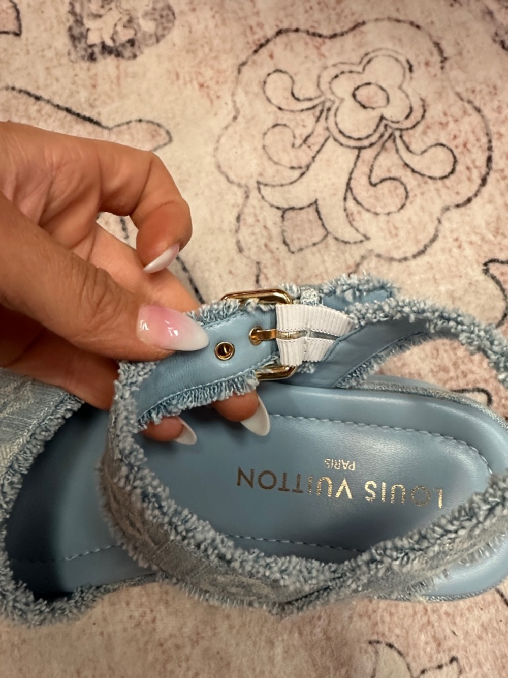 Size 38 100% authentic Louis Vuitton wedges denim - Picture 11 of 15